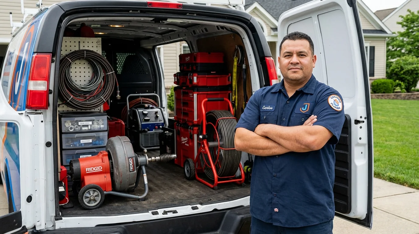 Professional drain cleaning equipment and Johns Plumbing LLC plumber in Kirksville