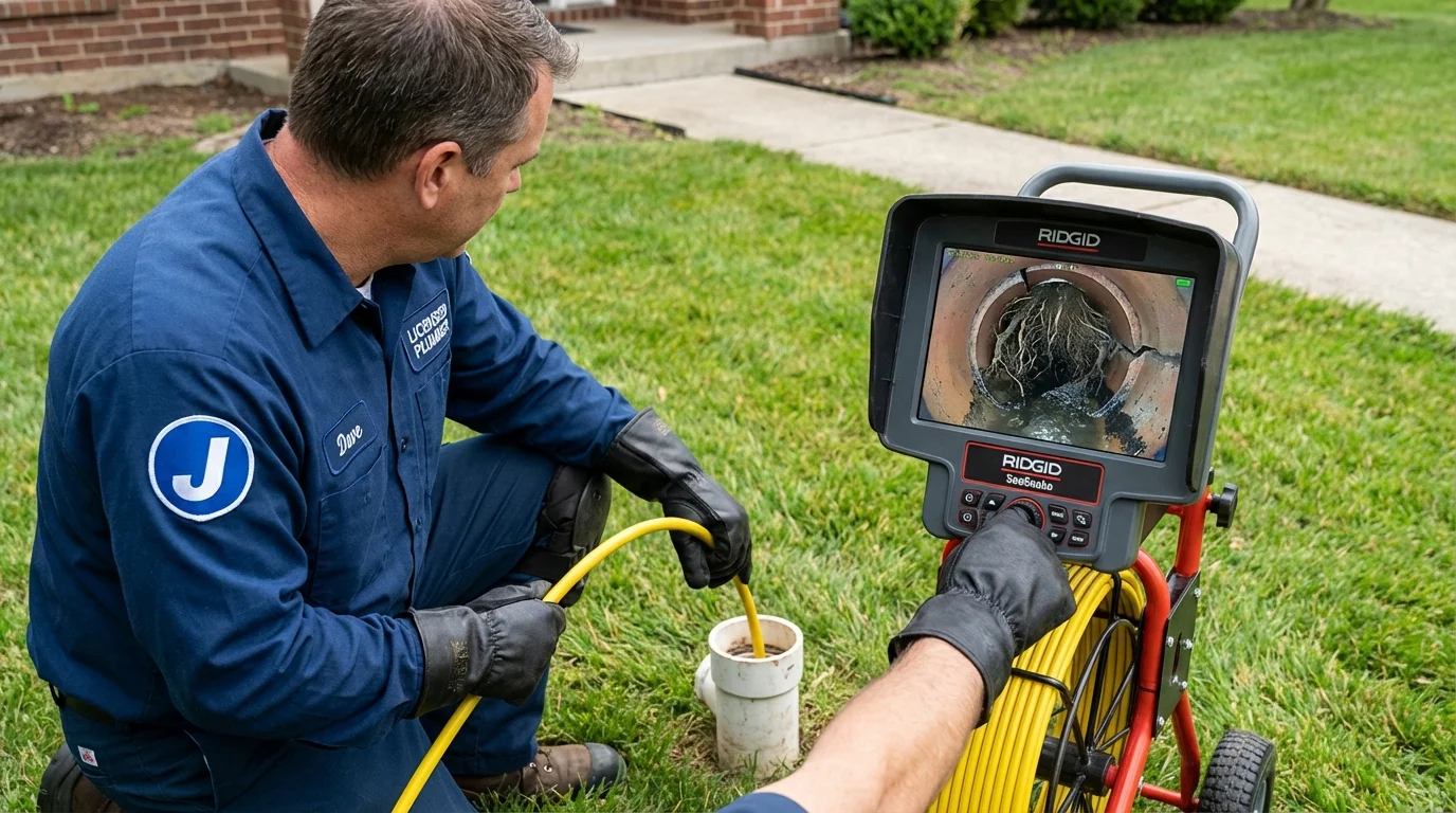 Sewer camera inspection being performed by Johns Plumbing LLC in Kirksville
